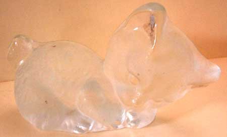 Lead Crystal CAT Viking Handmade Heavy Vintage Figurine