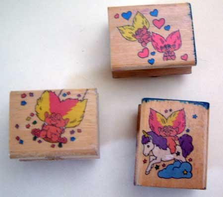 Rubber Stamp TROLLS Set of 3 Craft Mounted