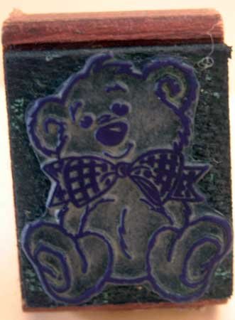 Rubber Stamp Inky Dinks Bow Tie Bear Craft Mounted