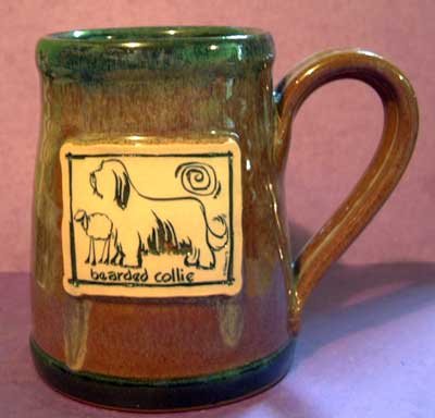 Bearded Collie Cavern Canine Dog Breed Ceramic Clay Mug Cup McCartney - NEW