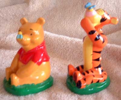 Disney POOH & TIGGER Salt Pepper Shakers Vintage Mint