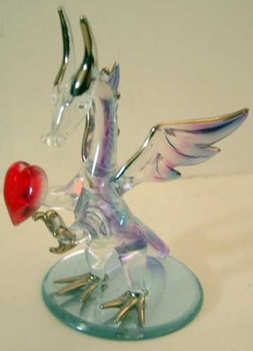 Dragonheart Handblown Glass Fantasy Dragon Figurine