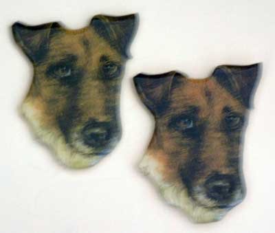 Terrier Dog Puffy Magnet NWT Set of 2