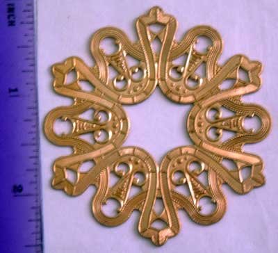 Decorative Round Base Raw Brass Jewelry Craft Altered Art Clay Mold Design