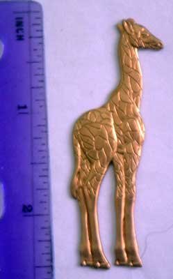 Giraffe Animal Raw Brass Jewelry Craft Altered Art Clay Mold Design
