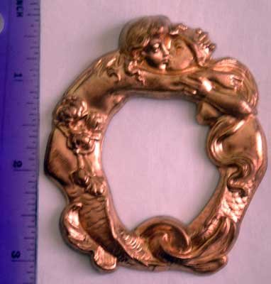 Mermaid Kiss Raw Brass Jewelry Craft Altered Art Clay Mold Design