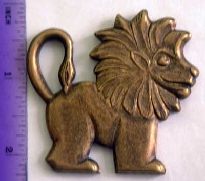 Animal Cracker Lion Raw Brass Jewelry Craft Altered Art Clay Mold Design