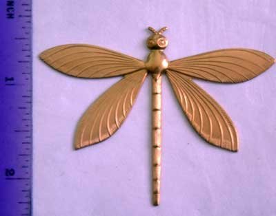 Dragonfly Flat Raw Brass Jewelry Craft Altered Art Clay Mold Design