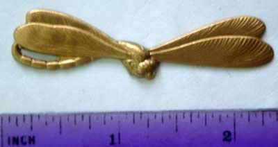 Dragonfly Fly Raw Brass Jewelry Craft Altered Art Clay Mold Design
