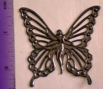 Filigree Butterfly Fairy Silver Oxide Jewelry Craft Altered Art Clay Mold Design