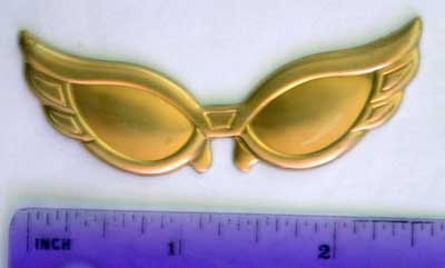 Cat Eye Glasses Raw Brass Jewelry Craft Altered Art Clay Mold Design
