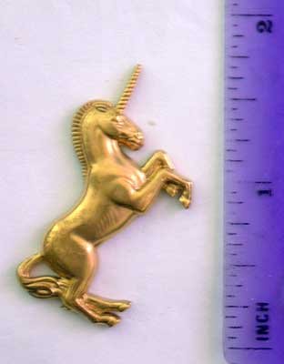 Unicorn Fantasy Raw Brass Jewelry Craft Altered Art Clay Mold Design