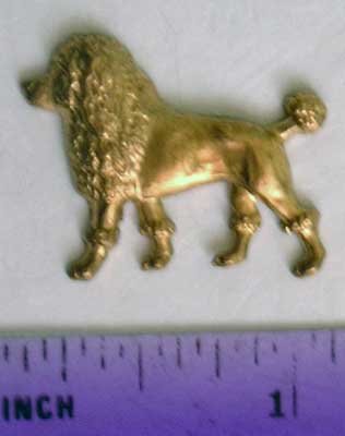 Poodle Stand Raw Brass Jewelry Craft Altered Art Clay Mold Design