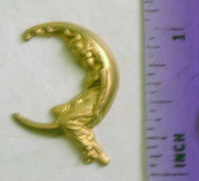 Moon Goddess Sm Raw Brass Jewelry Craft Altered Art Clay Mold Design