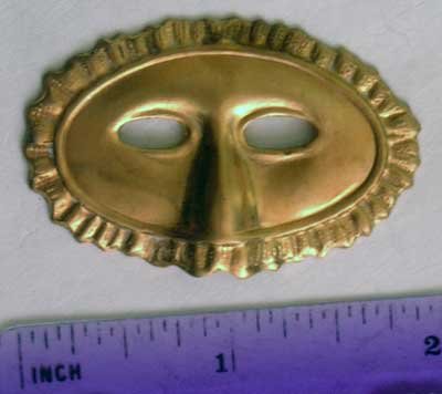 Mask Raw Brass Jewelry Craft Altered Art Clay Mold Design