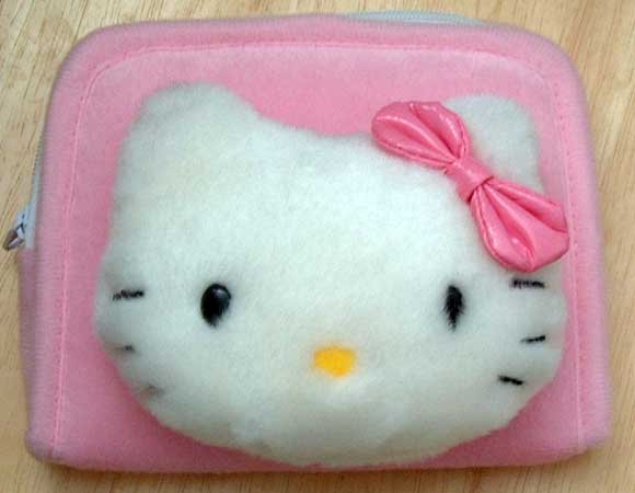 Hello Kitty Plush Coin Make-Up Clutch NEW 4X5