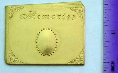 Memory Book Raw Brass Jewelry Craft Altered Art Clay Mold Design