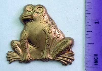 Frog Whimsey Raw Brass Jewelry Craft Altered Art Clay Mold Design
