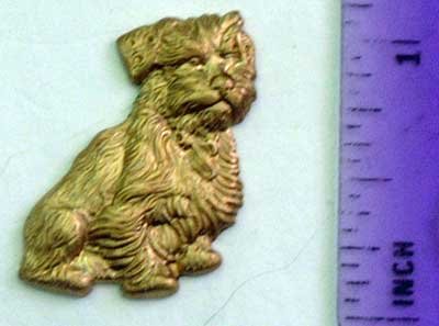 Dog Scruffy Terrier Raw Brass Jewelry Craft Altered Art Clay Mold Design