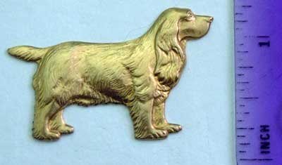 Spaniel Dog Raw Brass Jewelry Craft Altered Art Clay Mold Design
