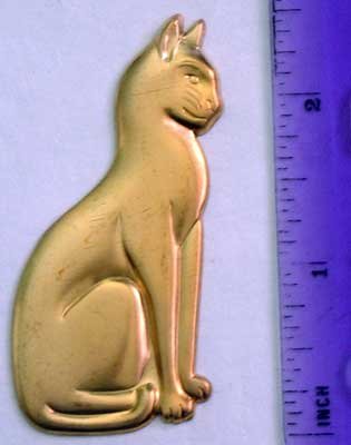 Cat Egyptian Raw Brass Jewelry Craft Altered Art Clay Mold Design