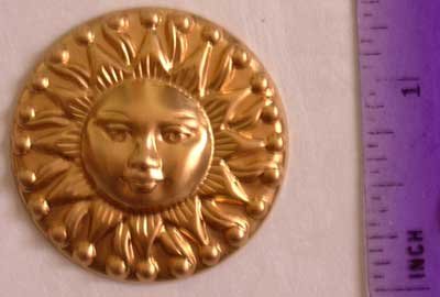 Sun Aztec Raw Brass Jewelry Craft Altered Art Clay Mold Design