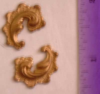 Paisleys Set/10 Raw Brass Jewelry Craft Altered Art Clay Mold Design
