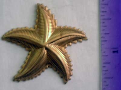 Star Fish Raw Brass Jewelry Craft Altered Art Clay Mold Design