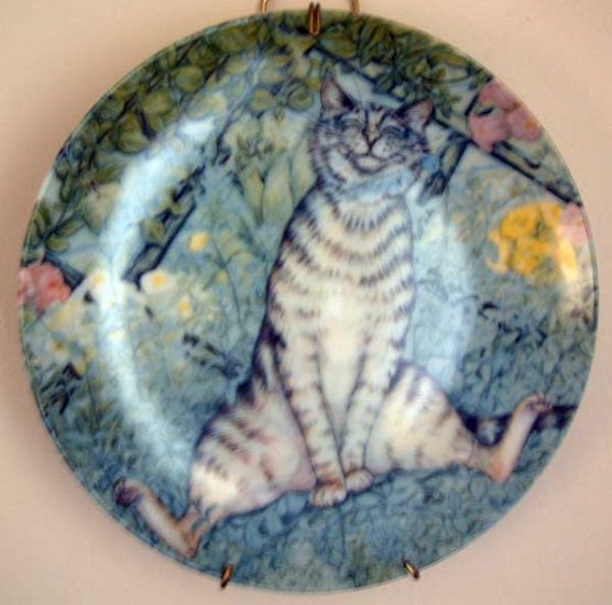 Zoe's Cats THE SNIFFER Collector Cat Plate by Zoe Stokes MINT Vintage