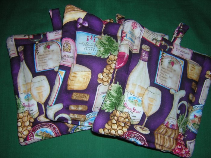 Potholders grapes theme