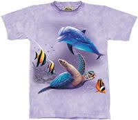 Friends of the Earth Dolphin & Sea Turtle T-Shirt by the Mountain M,L,XL
