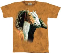 Three Horses Portrait Horse T-Shirt by The Mountain M,L,XL