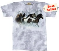 Winter Run Horse T-Shirt by The Mountain 2XL,3XL