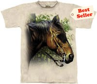 Horse at Fence T-Shirt by The Mountain 2XL 3XL