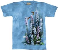 Blue Heaven Hummingbirds & Flowers T-Shirt by The Mountain 2XL 3XL