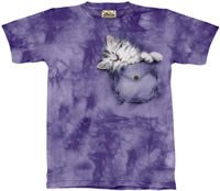 Pocket Kitty Kitten T-Shirt by The Mountain M L XL