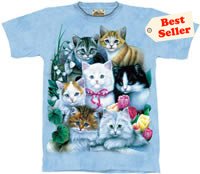 Kitties & Flowers Kitten T-Shirt by The Mountain M L XL