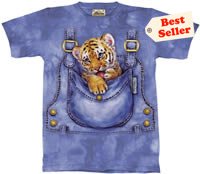 Bengal Tiger Cub Overalls T-Shirt by The Mountain M L XL