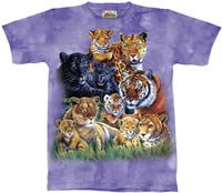 Mother & Cub Collage Lion Tiger Cheetah Leopard T-Shirt by The Mountain 2XL 3XL