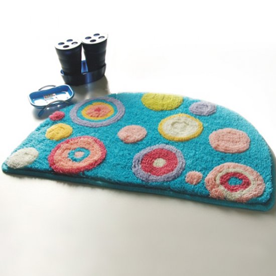 Blue Polka Dots Kids Room Rug