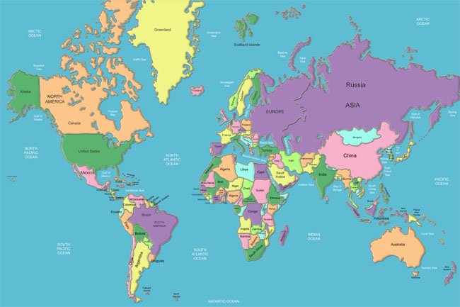 World Map Mural