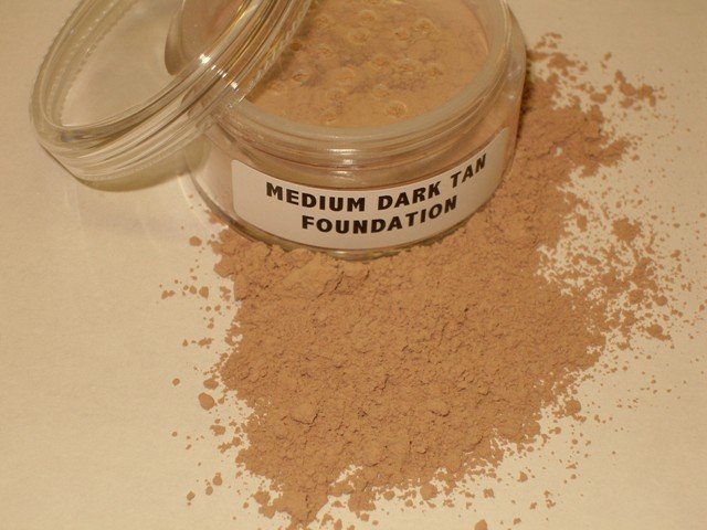 Mineral Makeup Foundation Medium Dark Tan Full Size Jar