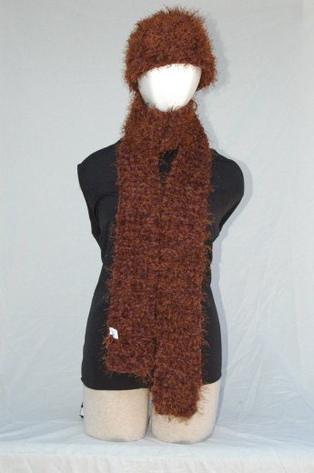 Handmade "Chocolate" Scarf/Hat Set