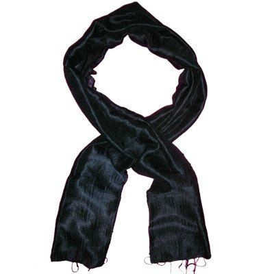 Thai Silk Scarf Navy Blue Color Medium Size