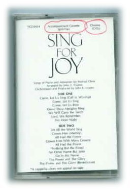 SING FOR JOY Choral Collection Split Track Accompaniment Tape