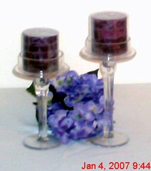 2-piece glass pillar candleholder