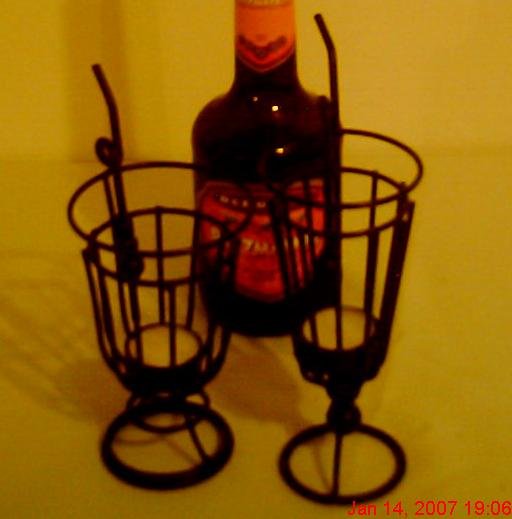 2 Piece Metal Cocktail Glasses with tea lights Candles