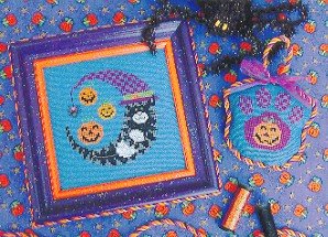 Halloween Kitty Moon - Cross Stitch Chart