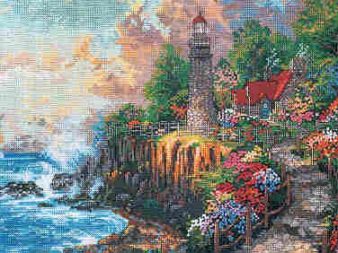 Light Of Peace by Thomas Kinkade - Cross Stitch Chart