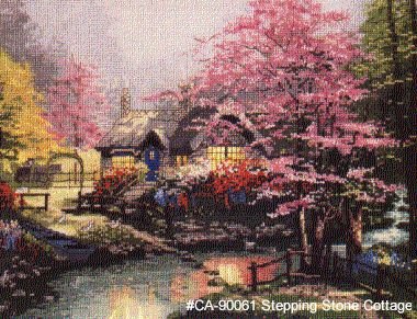 Stepping Stone Cottage by Thomas Kinkade - Cross Stitch Chart